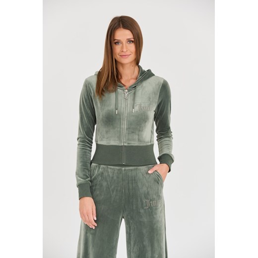 JUICY COUTURE Zielona bluza Marissa Velour Track Top, Wybierz rozmiar L ze sklepu outfit.pl w kategorii Bluzy damskie - zdjęcie 165575389