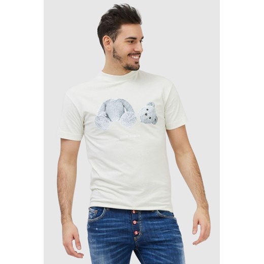 PALM ANGELS Biały t-shirt męski z misiem, Wybierz rozmiar XXS ze sklepu outfit.pl w kategorii T-shirty męskie - zdjęcie 165577527