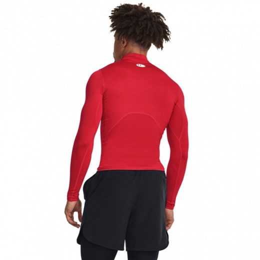 Męski longsleeve treningowy termoaktywny Under Armour UA CG Armour Comp Mock - czerwony ze sklepu Sportstylestory.com w kategorii T-shirty męskie - zdjęcie 165578255