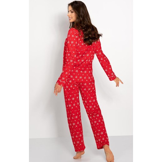 Piżama damska świąteczna w śnieżynki Letters To Santa, Kolor czerwony-wzór, Rozmiar L, Momenti per me ze sklepu Intymna w kategorii Piżamy damskie - zdjęcie 165579955