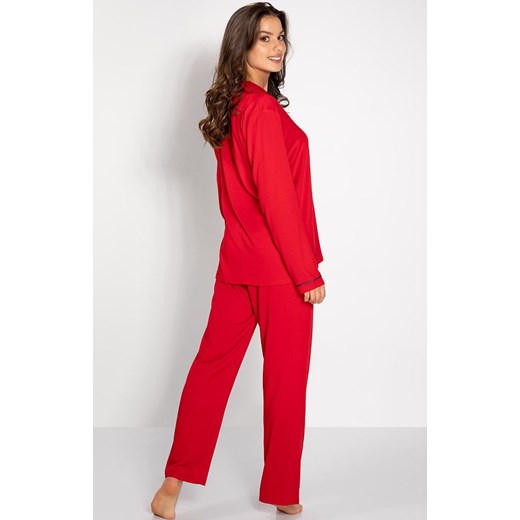Elegancka czerwona piżama damska z wiskozy The One, Kolor czerwony, Rozmiar S, Momenti per me ze sklepu Intymna w kategorii Piżamy damskie - zdjęcie 165579968
