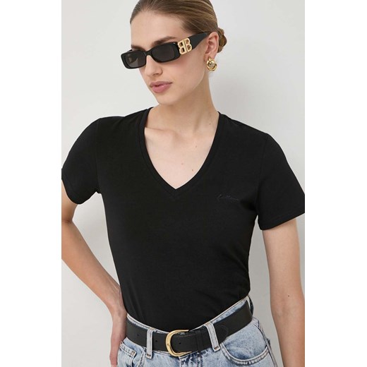La Mania t-shirt damski kolor czarny ze sklepu ANSWEAR.com w kategorii Bluzki damskie - zdjęcie 165580529