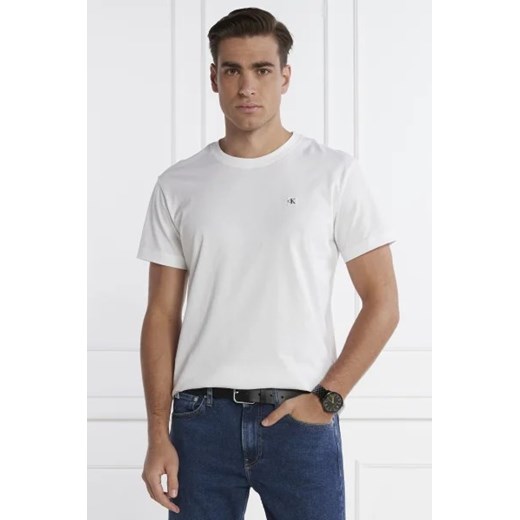 T-shirt męski Calvin Klein biały casualowy wiosenny z krótkim rękawem 