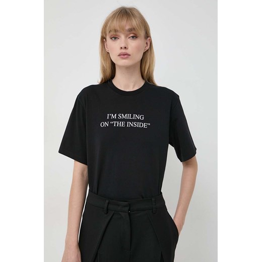 Bluzka damska czarna Victoria Beckham z okrągłym dekoltem 