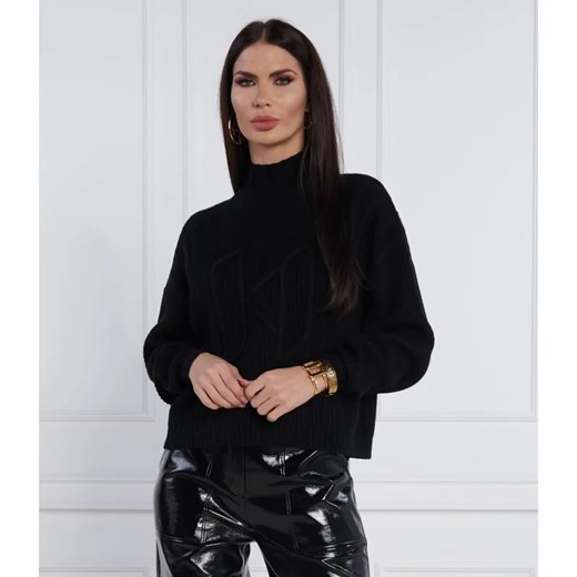 Karl Lagerfeld Sweter Chunky Soutache | Regular Fit | z dodatkiem wełny ze sklepu Gomez Fashion Store w kategorii Swetry damskie - zdjęcie 165586345