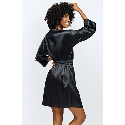 Femi szlafrok w kolorze czarnym, Kolor czarny, Rozmiar XS, DKaren ze sklepu Intymna w kategorii Szlafroki damskie - zdjęcie 165591055