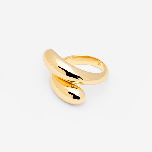 pierścionek gładki masywny pozłacany ze sklepu ANIA KRUK w kategorii Pierścionki - zdjęcie 165591867