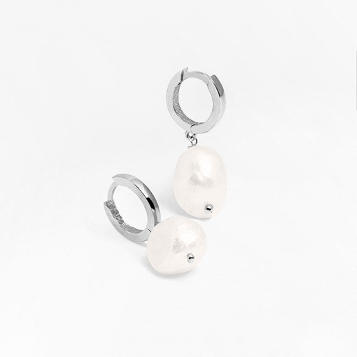 kolczyki kółka 1,2 cm z perłą, srebrne ze sklepu ANIA KRUK w kategorii Kolczyki - zdjęcie 165592038