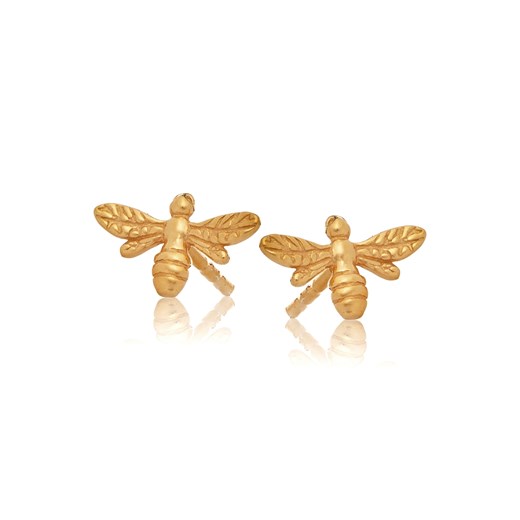 kolczyki z pszczółkami srebrne pozłacane ze sklepu ANIA KRUK w kategorii Kolczyki - zdjęcie 165592088