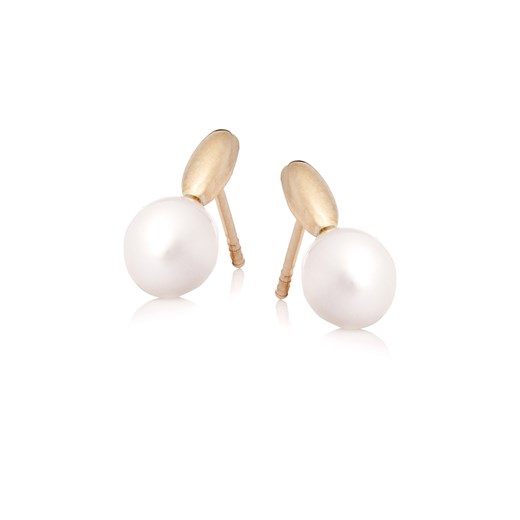 kolczyki z perłami 5,5 mm złote ze sklepu ANIA KRUK w kategorii Kolczyki - zdjęcie 165592108