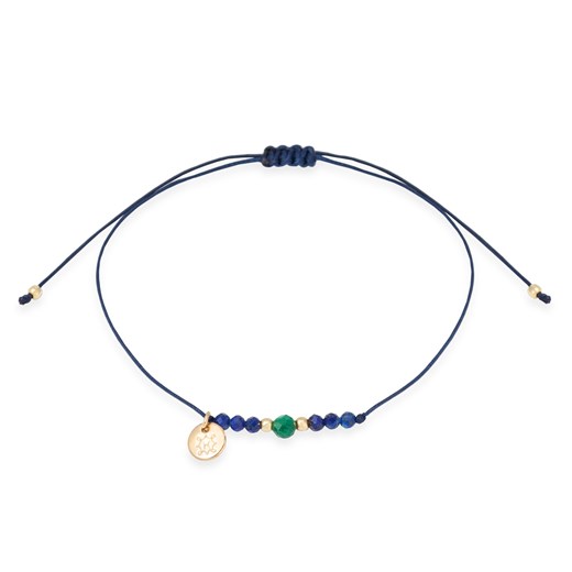 bransoletka sznurkowa  z malachitem i lapisem lazuli ze sklepu ANIA KRUK w kategorii Bransoletki - zdjęcie 165592286