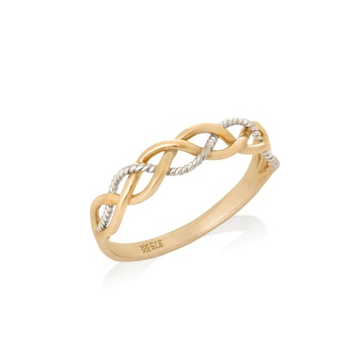 pierścionek pleciony łączone złoto ze sklepu ANIA KRUK w kategorii Pierścionki - zdjęcie 165592318