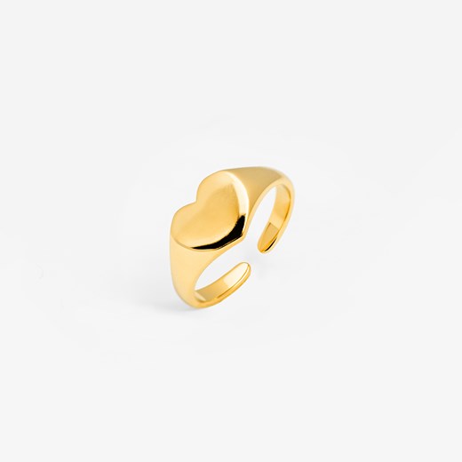 pierścionek sygnet serce pozłacany ze sklepu ANIA KRUK w kategorii Pierścionki - zdjęcie 165592467
