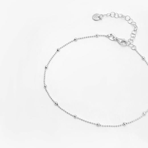 bransoletka na nogę z kuleczkami, srebrna ze sklepu ANIA KRUK w kategorii Bransoletki - zdjęcie 165592547