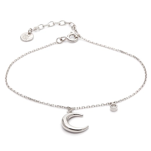 bransoletka z księżycem i cyrkonią, srebrna ze sklepu ANIA KRUK w kategorii Bransoletki - zdjęcie 165592626