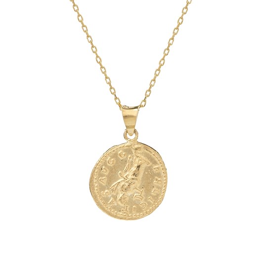 długi naszyjnik z monetą 1,7 cm srebrny pozłacany ze sklepu ANIA KRUK w kategorii Naszyjniki - zdjęcie 165592627