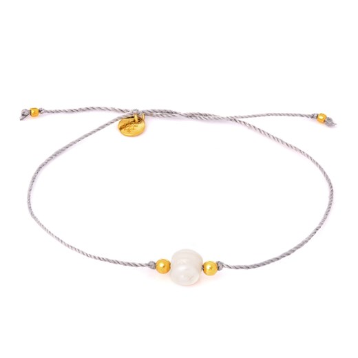 bransoletka sznurkowa z perłą, srebrne ze sklepu ANIA KRUK w kategorii Bransoletki - zdjęcie 165592646