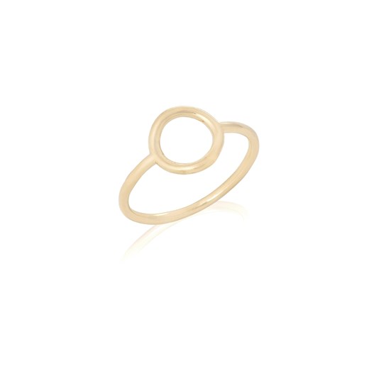 pierścionek z kółkiem srebrny pozłacany ze sklepu ANIA KRUK w kategorii Pierścionki - zdjęcie 165592736