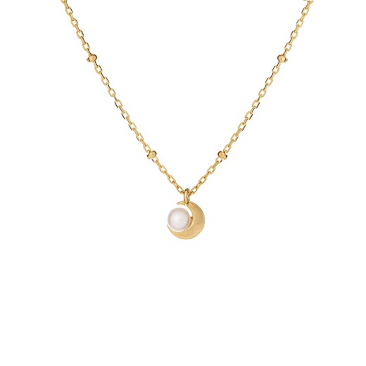 naszyjnik z perłą srebrny pozłacany ze sklepu ANIA KRUK w kategorii Naszyjniki - zdjęcie 165592759