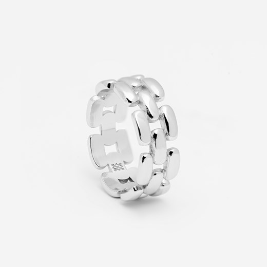 pierścionek łańcuch rodowany ze sklepu ANIA KRUK w kategorii Pierścionki - zdjęcie 165592929