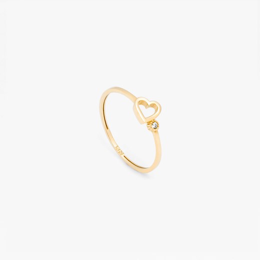 pierścionek z serduszkiem i cyrkonią, złoty ze sklepu ANIA KRUK w kategorii Pierścionki - zdjęcie 165593115