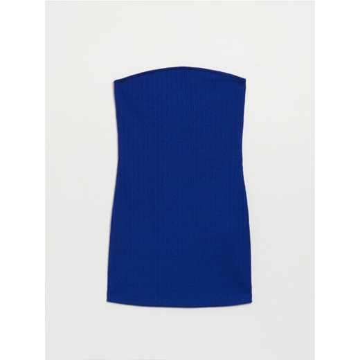 Kobaltowa sukienka mini bandeau bez ramiączek House M House