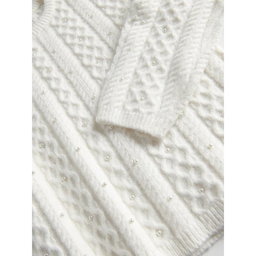 Reserved - Sweter z perełkami - złamana biel Reserved 116 (5-6 lat) Reserved