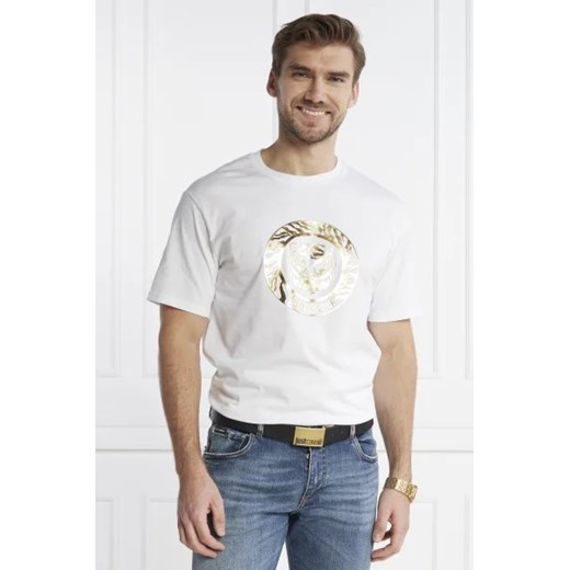 T-shirt męski Just Cavalli z krótkim rękawem biały młodzieżowy