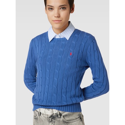 Sweter z dzianiny ze ściegiem warkoczowym model ‘JULIANNA’ Polo Ralph Lauren XS Peek&Cloppenburg 