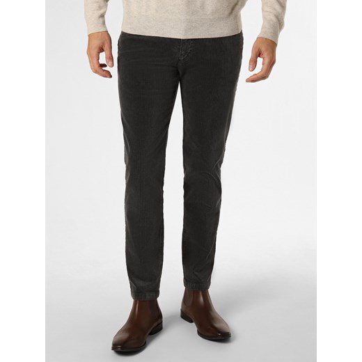 Finshley & Harding Spodnie Mężczyźni Bawełna antracytowy jednolity ze sklepu vangraaf w kategorii Spodnie męskie - zdjęcie 165630999
