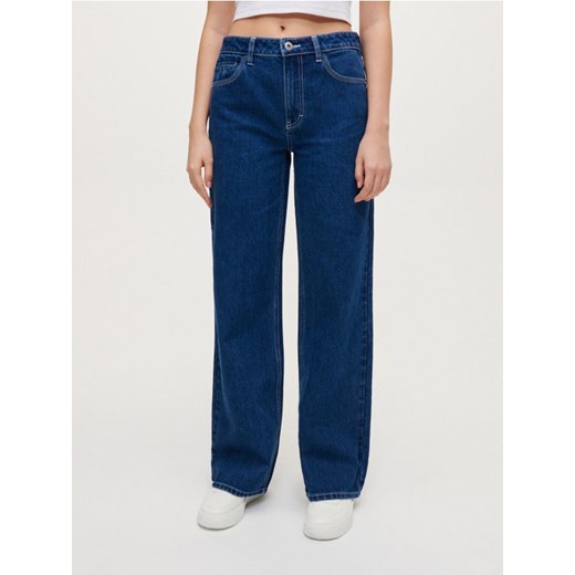 Jeansy wide leg z niskim stanem niebieskie House 34 House