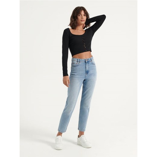 Jeansy mom slim fit jasnoniebieskie House 34 House