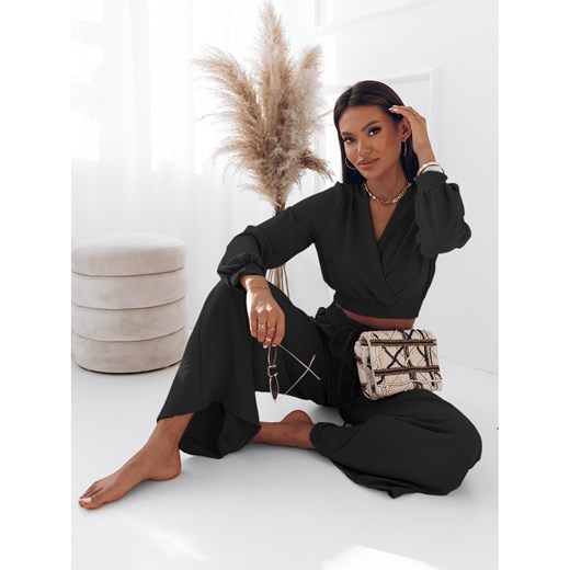 Komplet crop top ze spodniami - MONACO - czarny Magmac one size magmac.pl