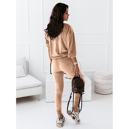Welurowy dres bluza+spodnie - MAVELLO - jasny beżowy Magmac one size magmac.pl wyprzedaż