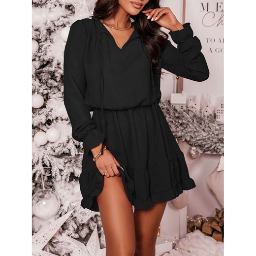 Sukienka z falbanami CARLA - czarna ze sklepu magmac.pl w kategorii Sukienki - zdjęcie 165652617