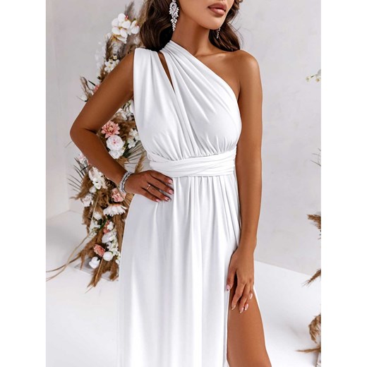 Sukienka maxi wiązana na wiele sposobów - ELSA - biała ze sklepu magmac.pl w kategorii Sukienki - zdjęcie 165653839