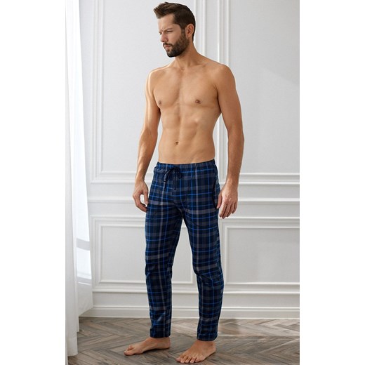 Spodnie męskie długie od piżamy Jakub, Kolor granatowy-wzór, Rozmiar L, Italian Fashion ze sklepu Intymna w kategorii Piżamy męskie - zdjęcie 165664188