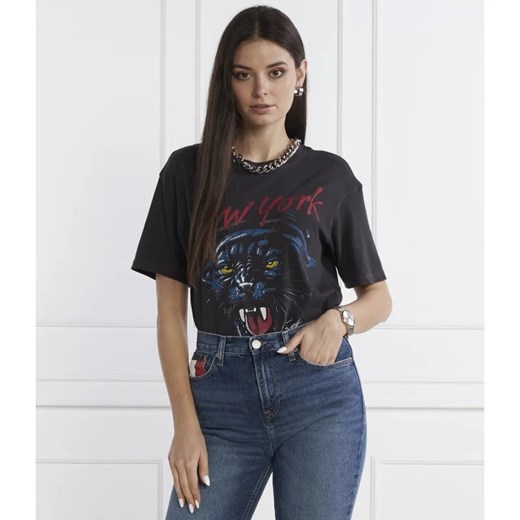 Bluzka damska czarna Tommy Jeans z okrągłym dekoltem