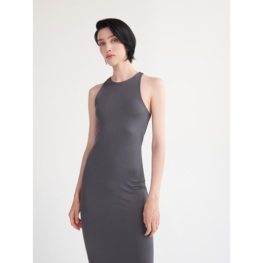 Reserved - Dopasowana sukienka - ciemnoszary ze sklepu Reserved w kategorii Sukienki - zdjęcie 165667209