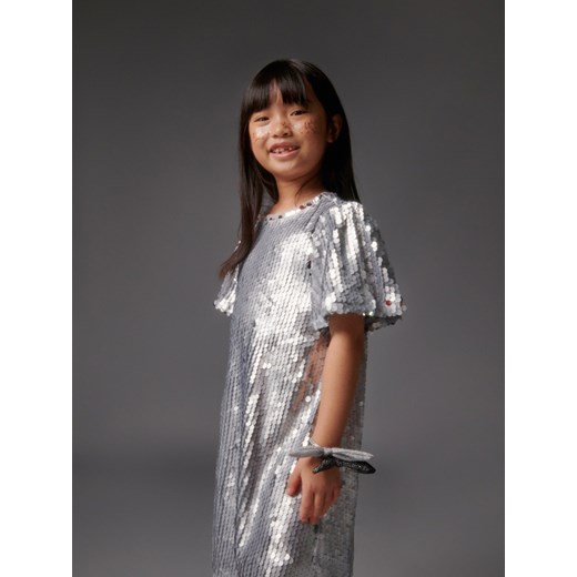 Reserved - Cekinowa sukienka - jasnoszary Reserved 164 (13 lat) Reserved