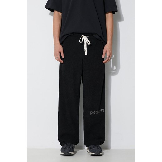 PLEASURES spodnie sztruksowe Levy Corduroy Wide Pants kolor czarny proste P23F016 BLACK ze sklepu PRM w kategorii Spodnie męskie - zdjęcie 165668948