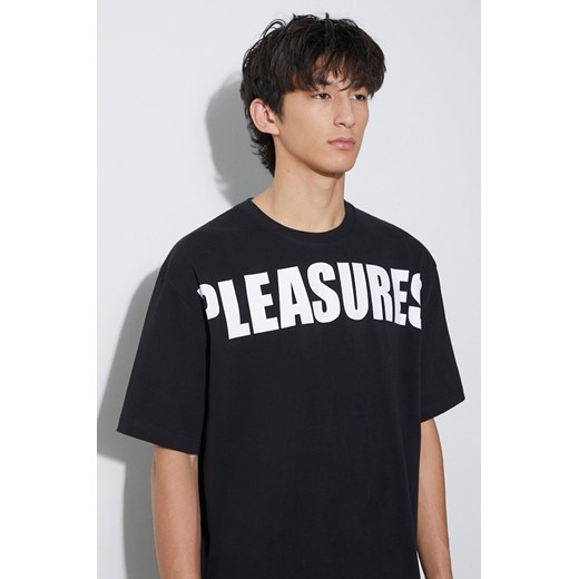 PLEASURES t-shirt bawełniany Expand Heavyweight Shirt męski kolor czarny z nadrukiem P23F032 BLACK ze sklepu PRM w kategorii T-shirty męskie - zdjęcie 165669306