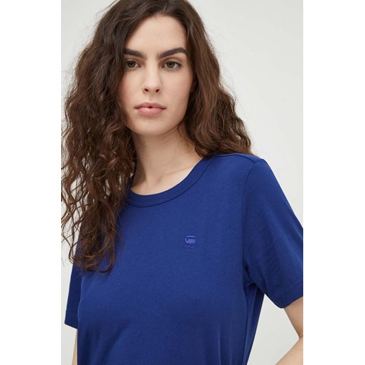G-Star Raw t-shirt bawełniany damski kolor niebieski ze sklepu ANSWEAR.com w kategorii Bluzki damskie - zdjęcie 165670186