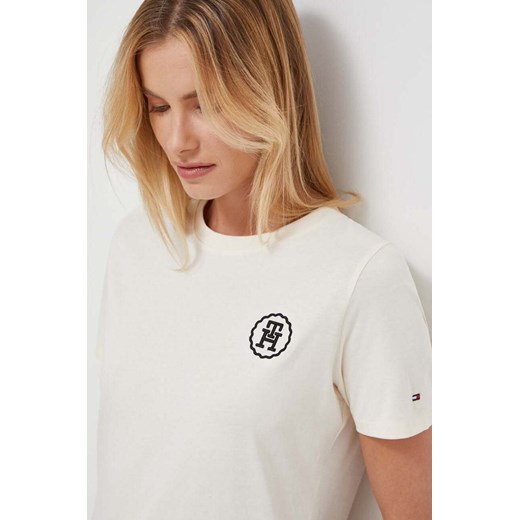 Tommy Hilfiger t-shirt damski kolor beżowy Tommy Hilfiger XL ANSWEAR.com
