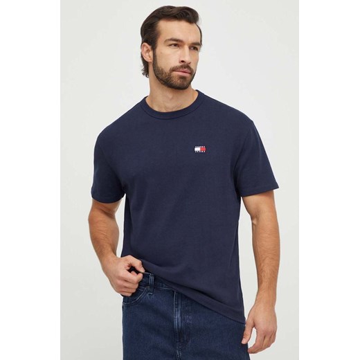 Tommy Jeans t-shirt bawełniany kolor granatowy z aplikacją DM0DM17995 ze sklepu ANSWEAR.com w kategorii T-shirty męskie - zdjęcie 165675118