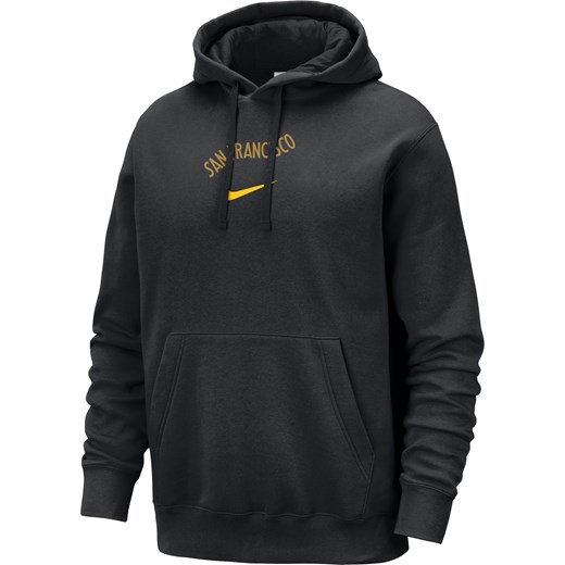 Męska bluza z kapturem Nike NBA Golden State Warriors Club Fleece City Edition - Czerń ze sklepu Nike poland w kategorii Bluzy męskie - zdjęcie 165677418