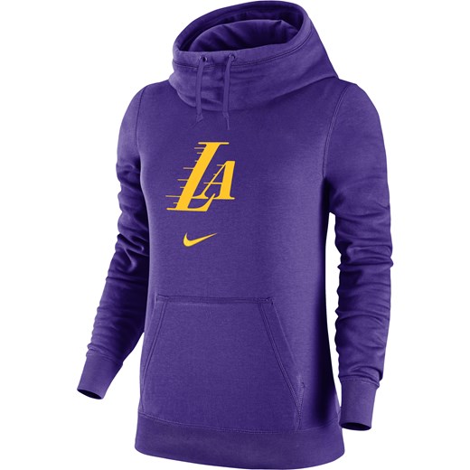 Damska bluza z kapturem typu komin Nike NBA Los Angeles Lakers Club Fleece City Edition 2023/24 - Fiolet ze sklepu Nike poland w kategorii Bluzy damskie - zdjęcie 165677477