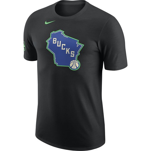 T-shirt męski Nike NBA Milwaukee Bucks City Edition - Czerń ze sklepu Nike poland w kategorii T-shirty męskie - zdjęcie 165677499