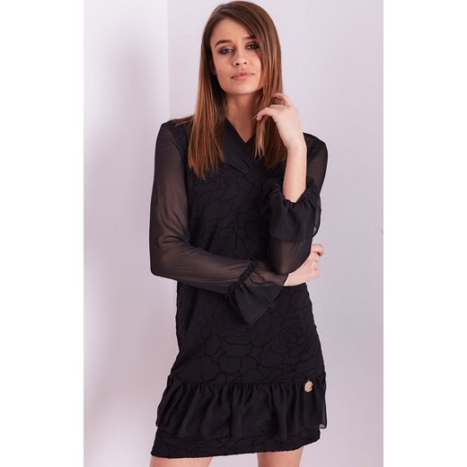 Sukienka mini czarna EM-SK-5001.99, Kolor czarny, Rozmiar one size, FactoryPrice ze sklepu Primodo w kategorii Sukienki - zdjęcie 165678877