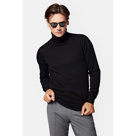 Golf Męski Czarny z Bawełną Slink ze sklepu Lancerto S.A. w kategorii Swetry męskie - zdjęcie 165685778